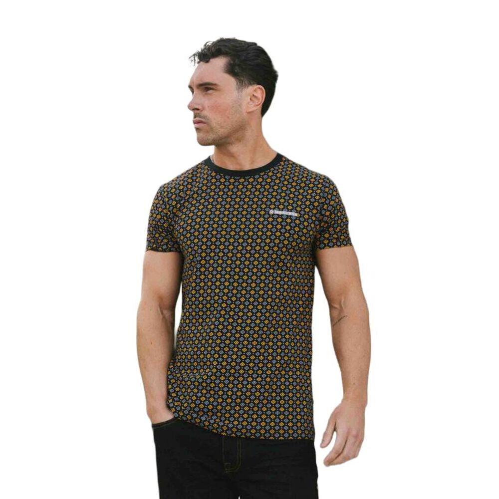 Lambretta Mens SS25 Geometric T-Shirt / Black/Gold - Picture 3 of 3